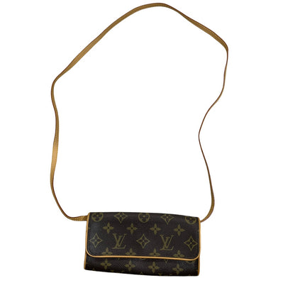 LOUIS VUITTON Monogram Pochette Florentine Waist Pouch Brown Gold Hardware LO2335