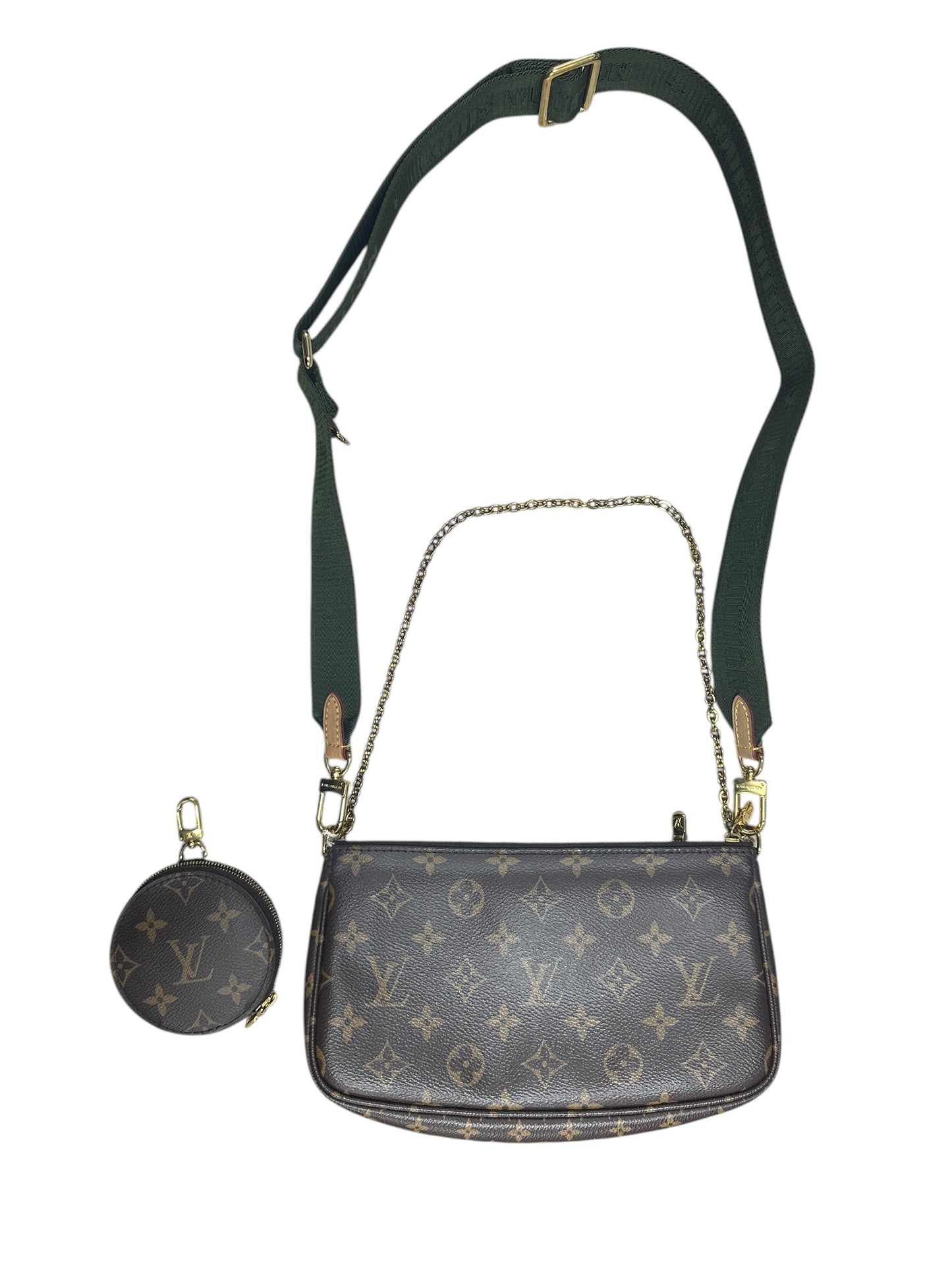 LOUIS VUITTON Monogram Multi Pochette Accessoires Crossbody Bag Brown Khaki Gold Hardware LO2361