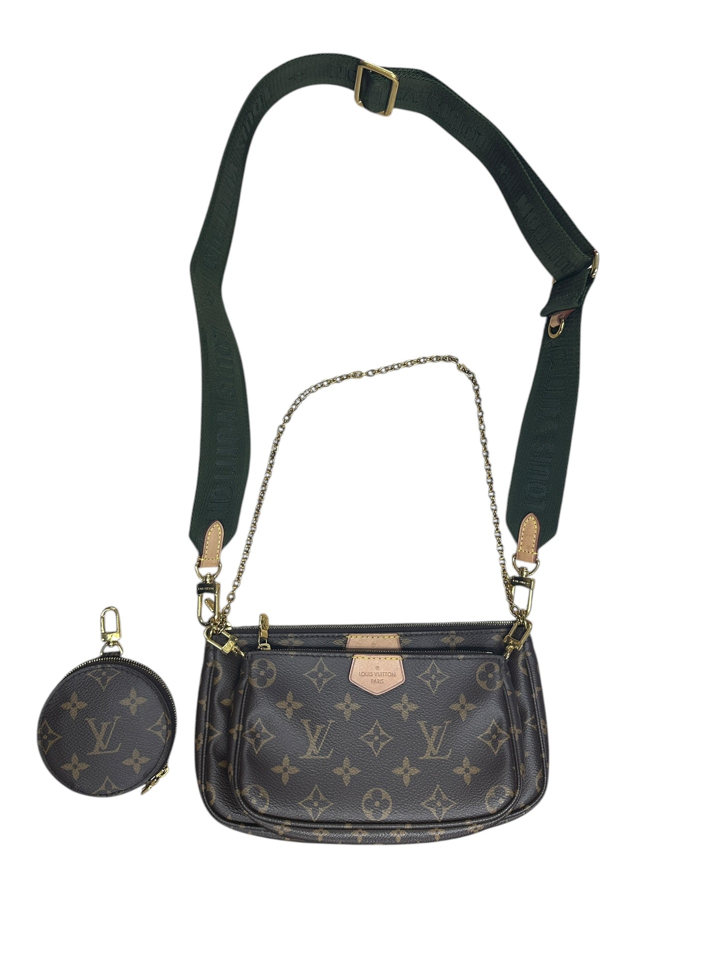 LOUIS VUITTON Monogram Multi Pochette Accessoires Crossbody Bag Brown Khaki Gold Hardware LO2361