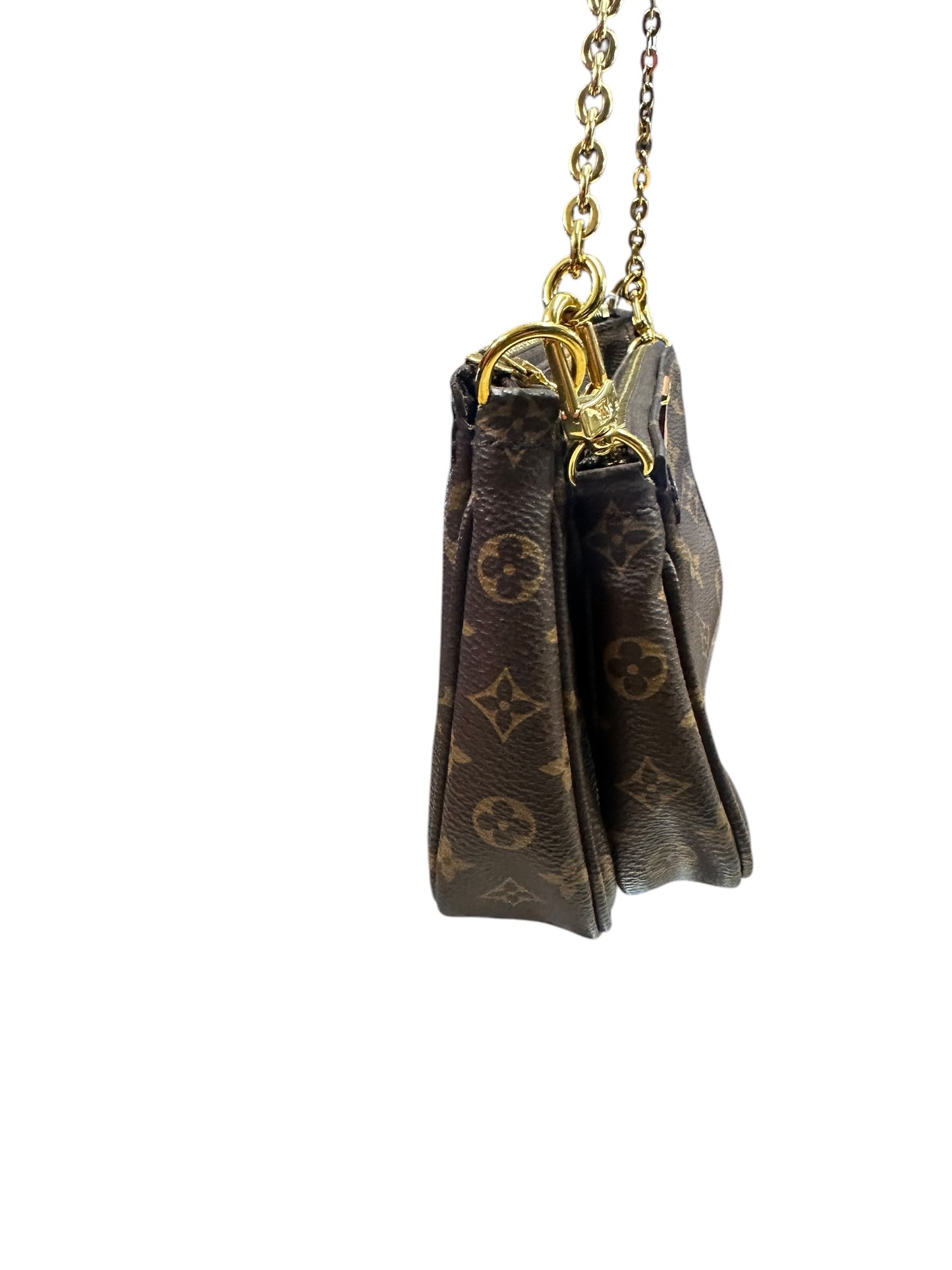 LOUIS VUITTON Monogram Multi Pochette Accessoires Crossbody Bag Brown Khaki Gold Hardware LO2361
