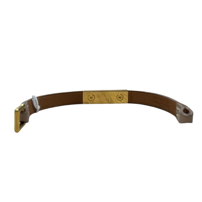 HERMES Kelly Double Tour Bracelet XS Etoupe Leather Gold Hardware HE449