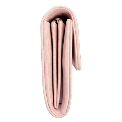 CHANEL Caviar Classic Long Flap Wallet Pink Gold Hardware CH2140