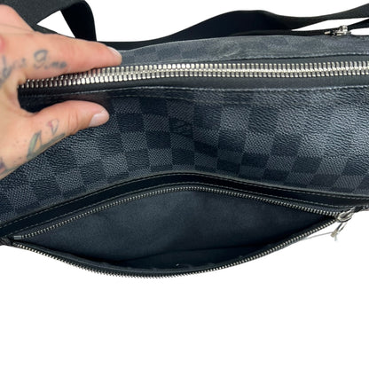 LOUIS VUITTON Damier Graphite Mick PM Messenger Bag Black Silver Hardware LO2365