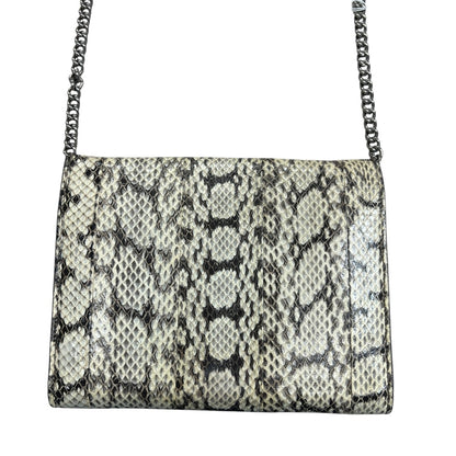 GUCCI Python Print Leather Dionysus Chain Wallet Crossbody Natural Silver Hardware Gu587