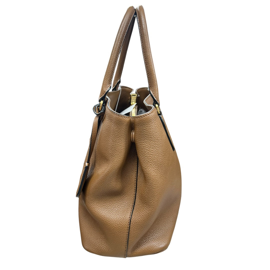 PRADA Vitello Daino Leather 2Way Tote Shoulder Bag Caramel Gold Hardware PR181