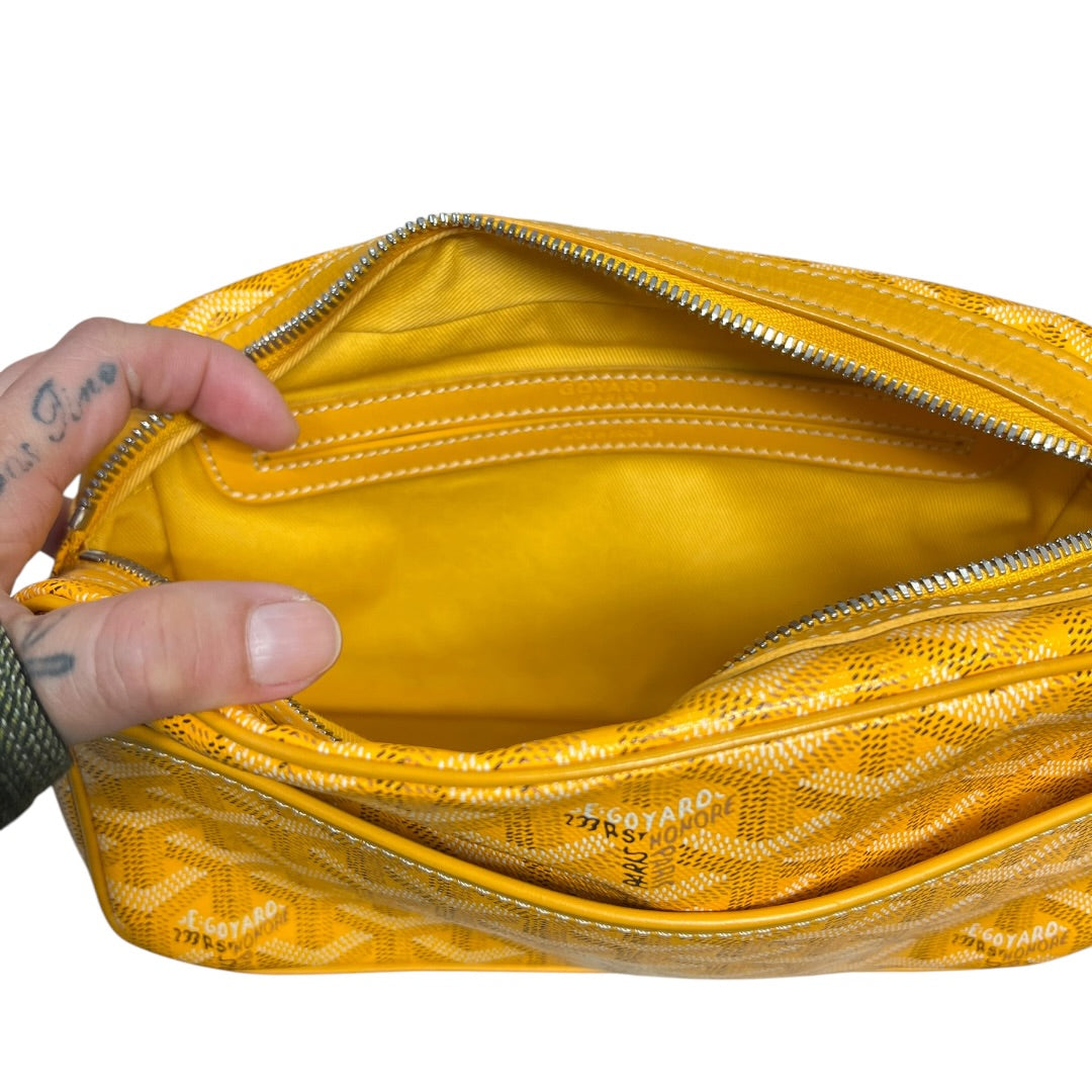 GOYARD Goyardine Cap Vert PM Crossbody Yellow Silver Hardware GO12