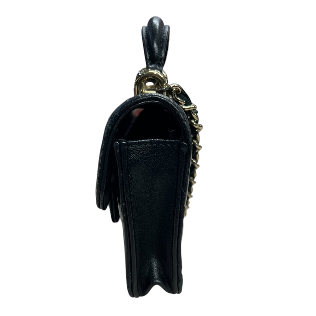 CHANEL Lambskin Mini Flap Handbag Black Gold Hardware CH2134