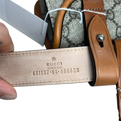 GUCCI GG Supreme Bamboo 1947 Mini Crossbody Beige Bamboo Hardware Gu582