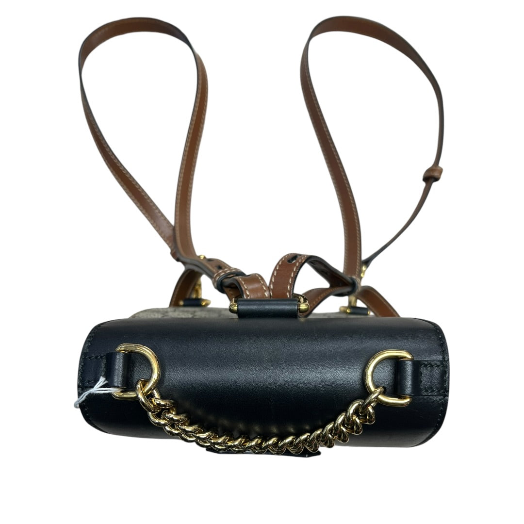 GUCCI GG Supreme Padlock Small Shoulder Bag Beige Brown Gold Hardware Gu581
