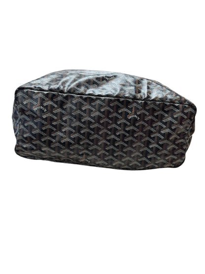 GOYARD Goyardine Saint Louis PM Custom Painted Tote Bag Black GO15