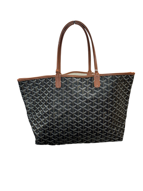 GOYARD Goyardine Saint Louis PM Tote Bag with Pouch Black GO16