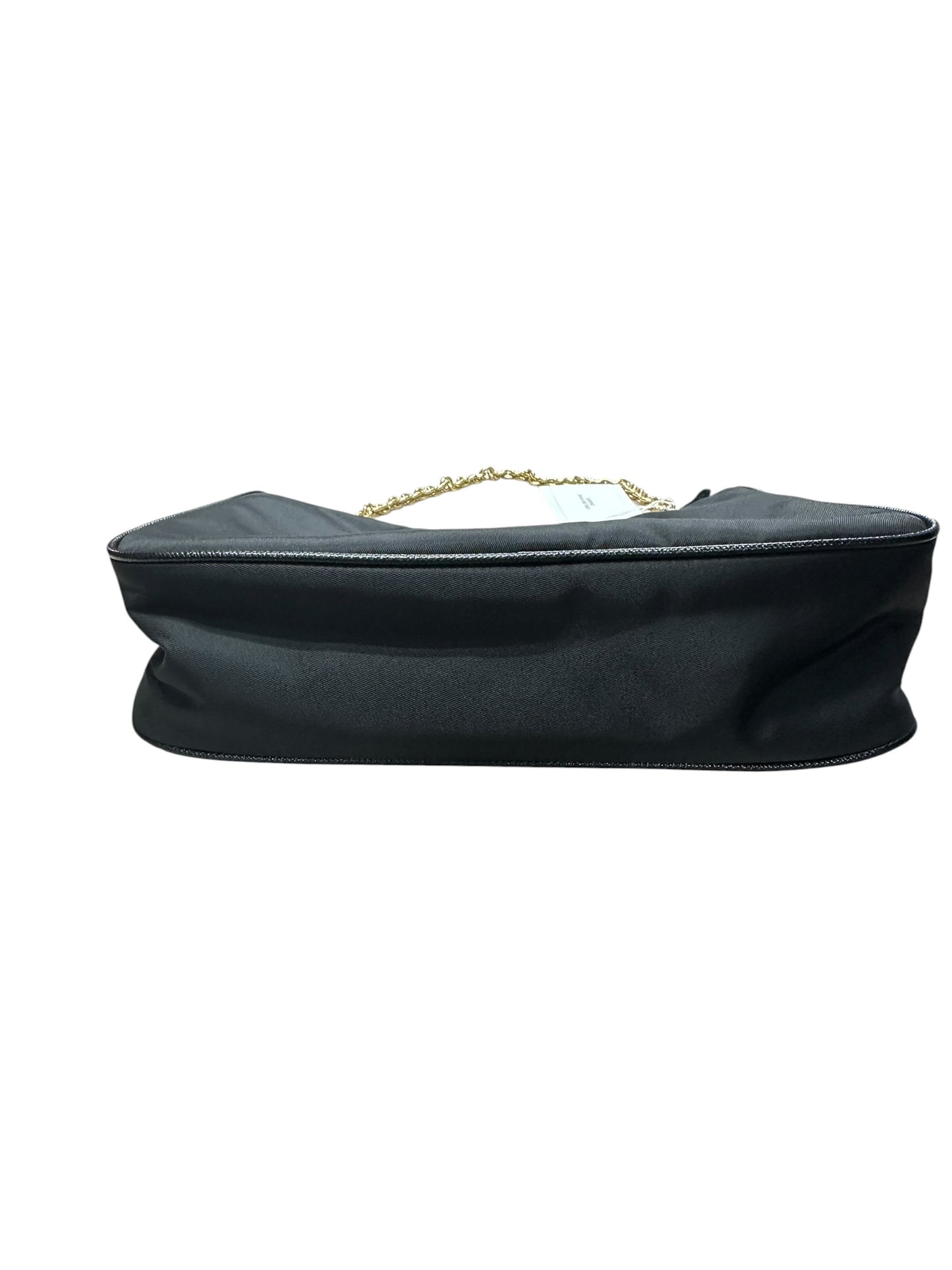 PRADA Re-Edition 2005 Nylon Chain Shoulder Bag Black Gold Hardware PR197