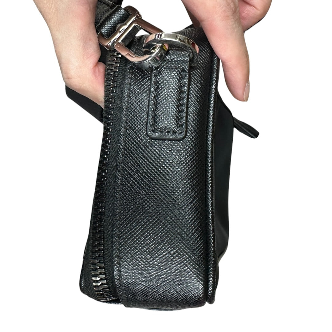 PRADA Re-Nylon Saffiano Leather Crossbody Bag with Mini Pouch Black Silver Hardware PR198