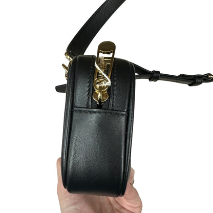FENDI x VERSACE FENDACE Smooth Leather Camera Crossbody Bag Black Gold Hardware FE379