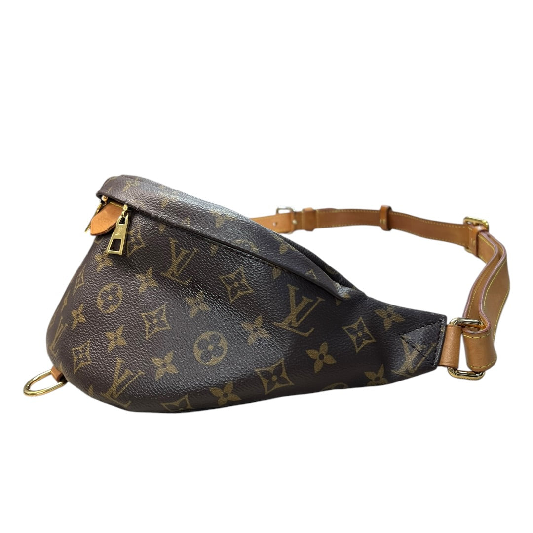 LOUIS VUITTON Monogram Coated Canvas Bumbag Belt Bag Brown Gold Hardware LO2075