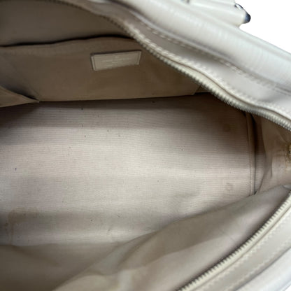 LOUIS VUITTON Epi Leather Montaigne GM Bowling Bag White Gold Hardware LO521