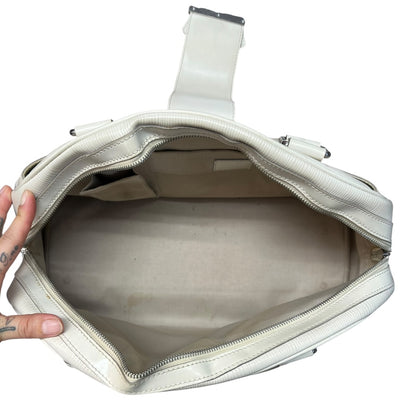LOUIS VUITTON Epi Leather Montaigne GM Bowling Bag White Gold Hardware LO521