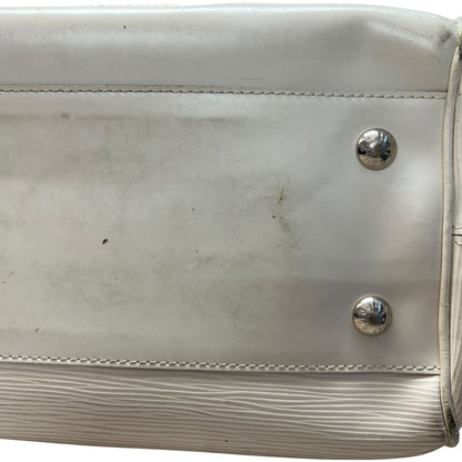 LOUIS VUITTON Epi Leather Montaigne GM Bowling Bag White Gold Hardware LO521
