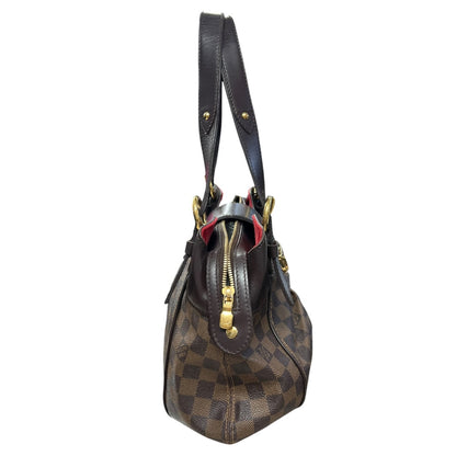 LOUIS VUITTON Damier Ebene Sistina PM Shoulder Bag Brown Gold Hardware LO1377