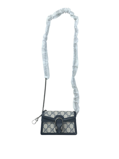 GUCCI GG Supreme Dionysus Super Mini Bag Beige Blue Silver Hardware GU607