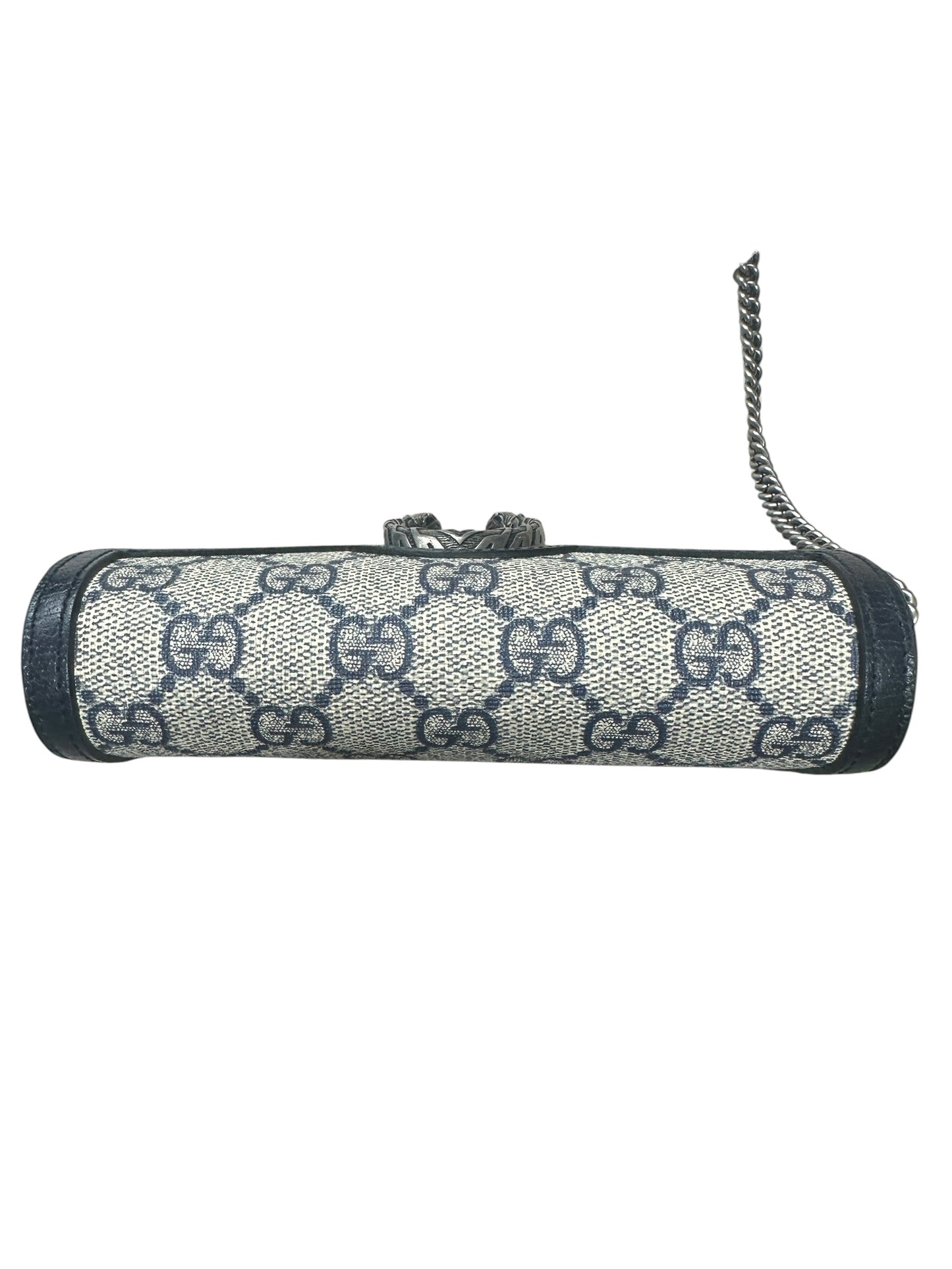 GUCCI GG Supreme Dionysus Super Mini Bag Beige Blue Silver Hardware GU607
