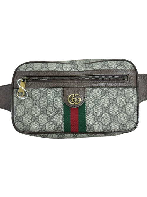 GUCCI GG Supreme Ophidia Belt Bag Brown Gold Hardware GU610