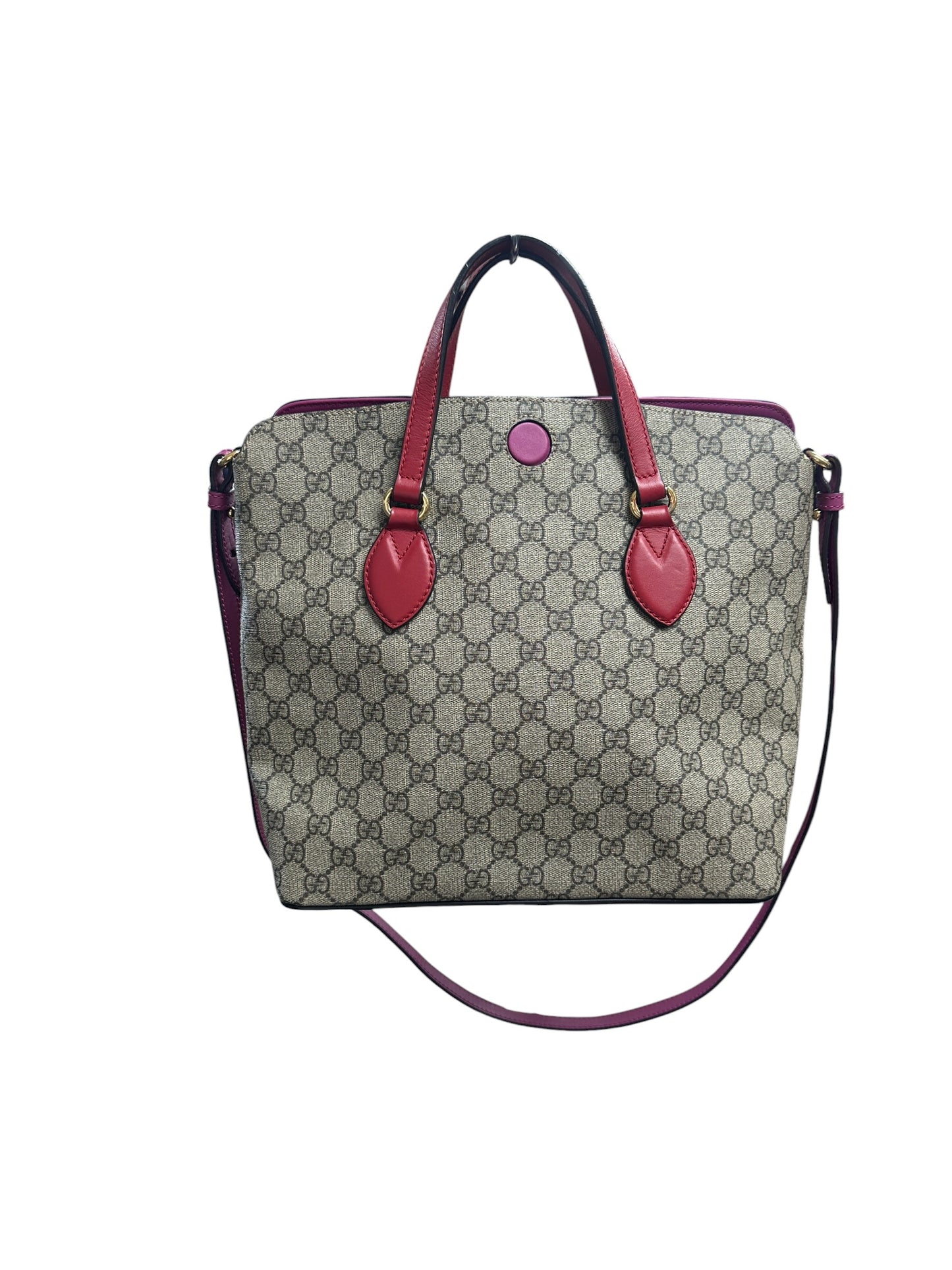 GUCCI GG Supreme 2Way Shoulder Bag Beige Gold Hardware GU613
