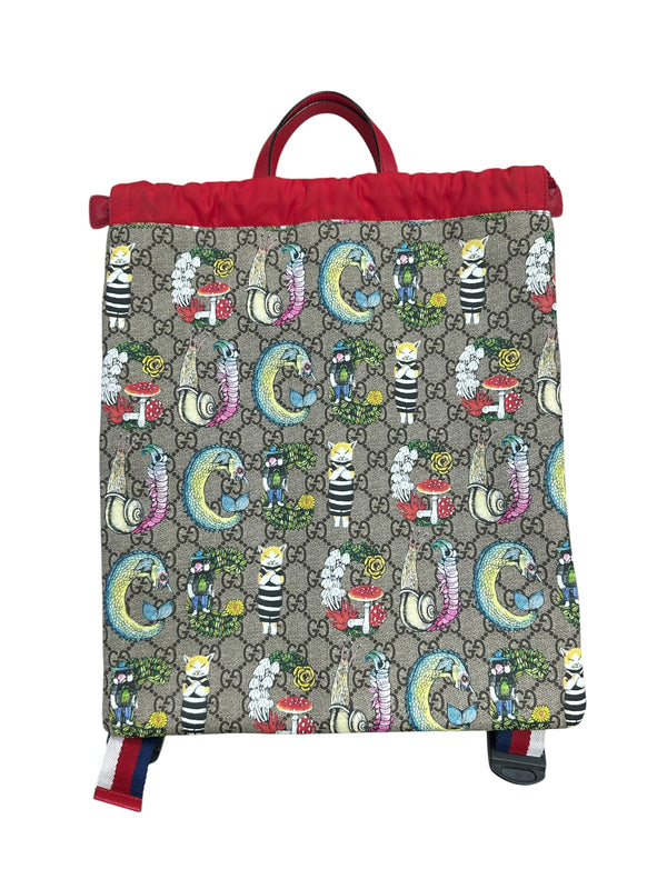 GUCCI GG Supreme Animalier Drawstring Backpack Multicolor GU614