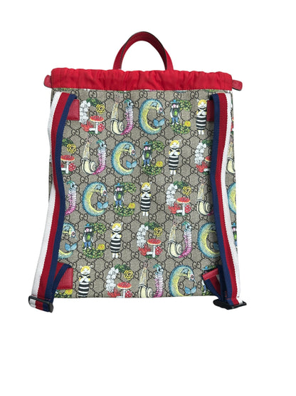 GUCCI GG Supreme Animalier Drawstring Backpack Multicolor GU614