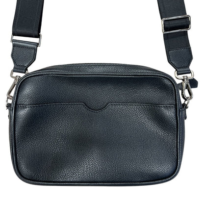FENDI Leather Fendi Roma Camera Bag Crossbody Bag Black Silver Hardware FE382