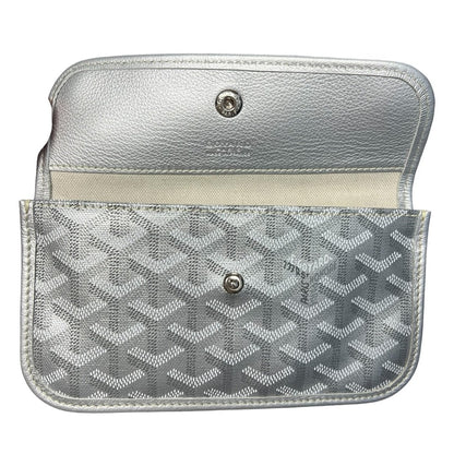 GOYARD Goyardine Canvas St. Louis GM Tote Silver Silver Hardware GO19
