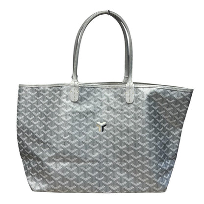 GOYARD Goyardine Canvas St. Louis GM Tote Silver Silver Hardware GO19