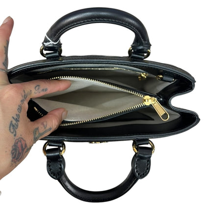 GUCCI Matelassé Leather GG Matelassé Mini Top Handle Bag Black Gold Hardware GU623