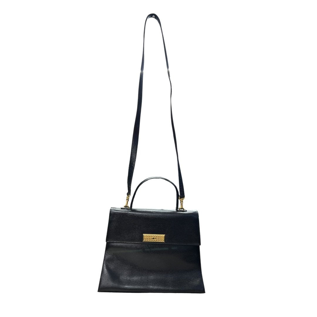 UNKNOWN Textured Leather UNKNOWN Handbag Black Gold Hardware Ch2156