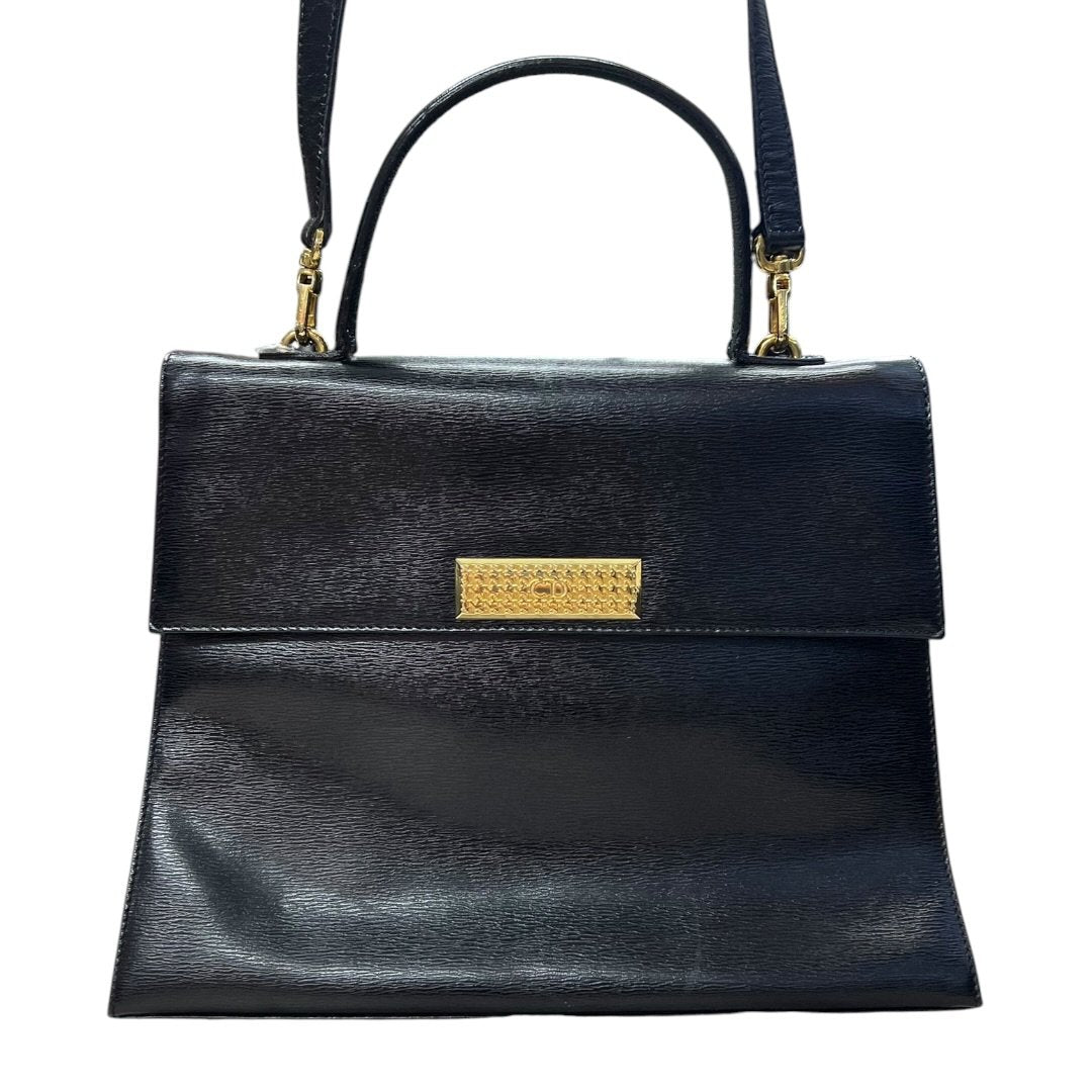 UNKNOWN Textured Leather UNKNOWN Handbag Black Gold Hardware Ch2156