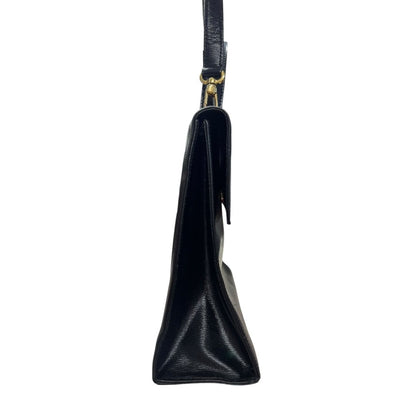 UNKNOWN Textured Leather UNKNOWN Handbag Black Gold Hardware Ch2156