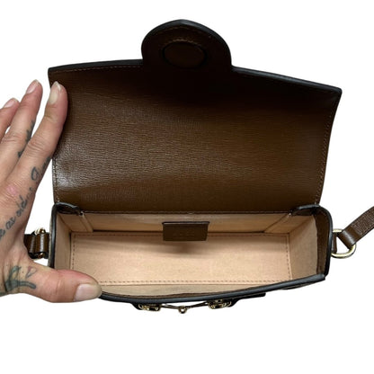 GUCCI GG Supreme Horsebit 1955 Wallet with Chain Shoulder Bag Beige, Ebony, Brown Gold Hardware GU627