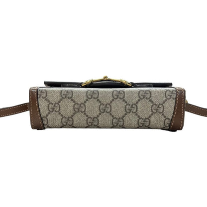 GUCCI GG Supreme Horsebit 1955 Wallet with Chain Shoulder Bag Beige, Ebony, Brown Gold Hardware GU627