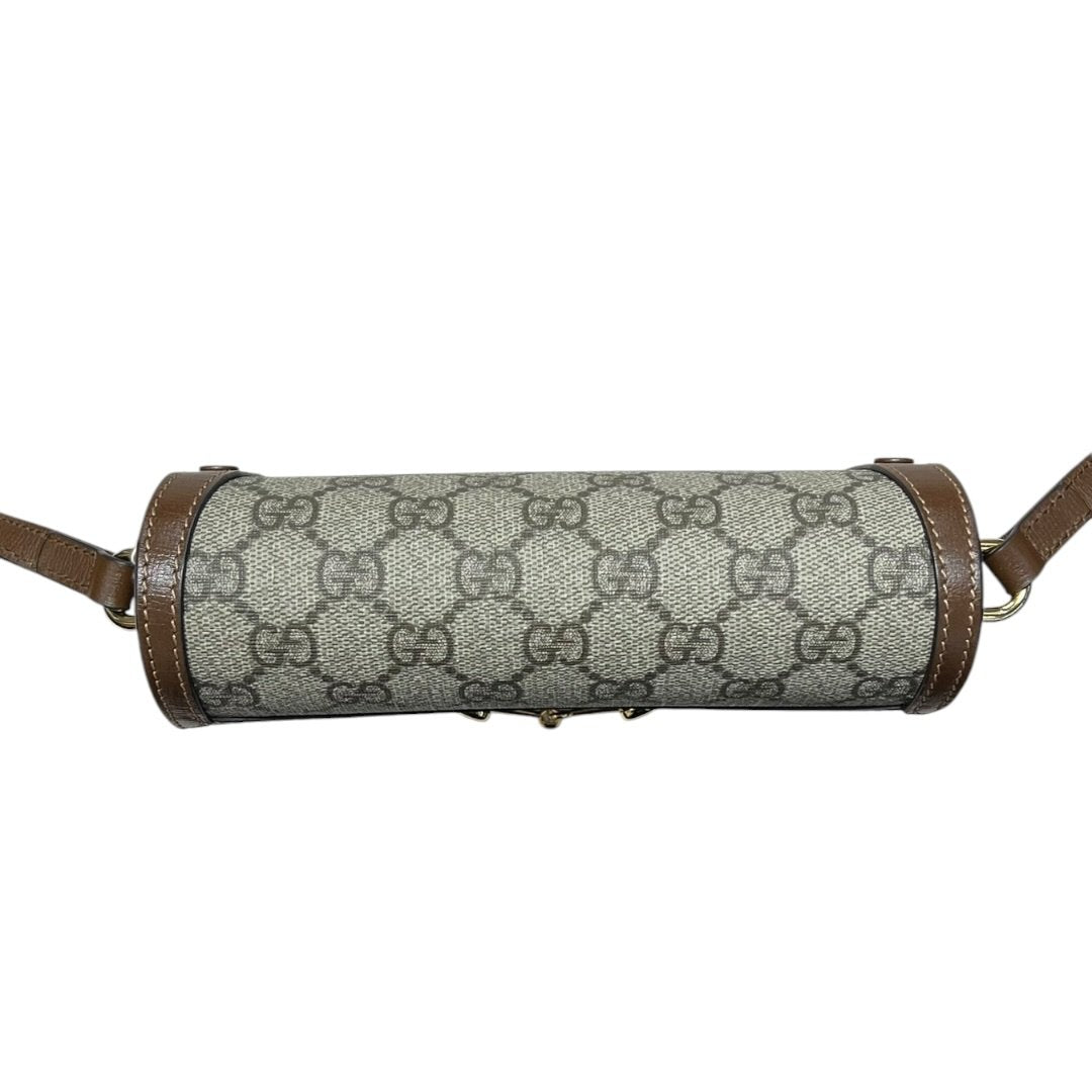 GUCCI GG Supreme Horsebit 1955 Wallet with Chain Shoulder Bag Beige, Ebony, Brown Gold Hardware GU627