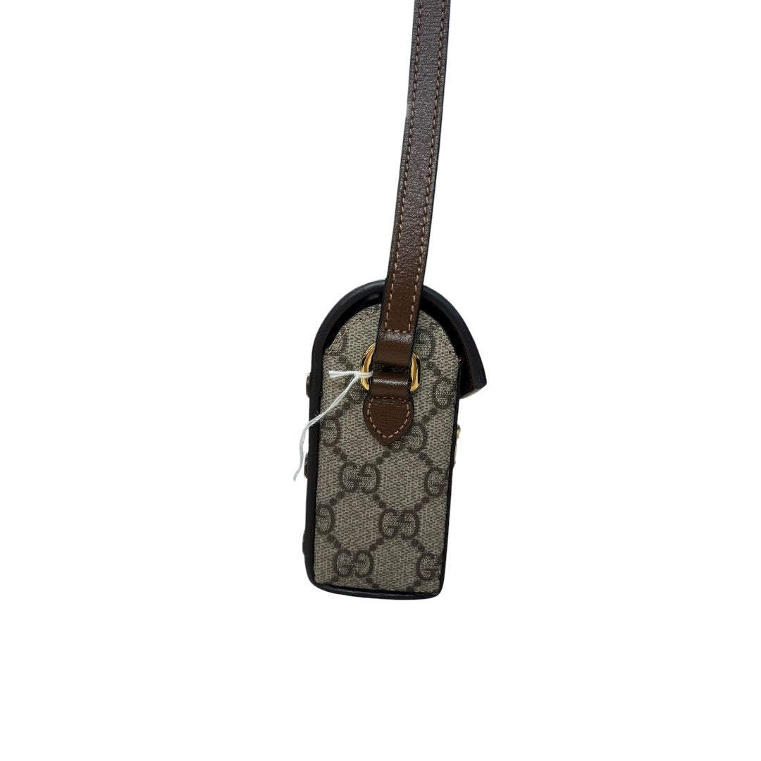 GUCCI GG Supreme Horsebit 1955 Wallet with Chain Shoulder Bag Beige, Ebony, Brown Gold Hardware GU627