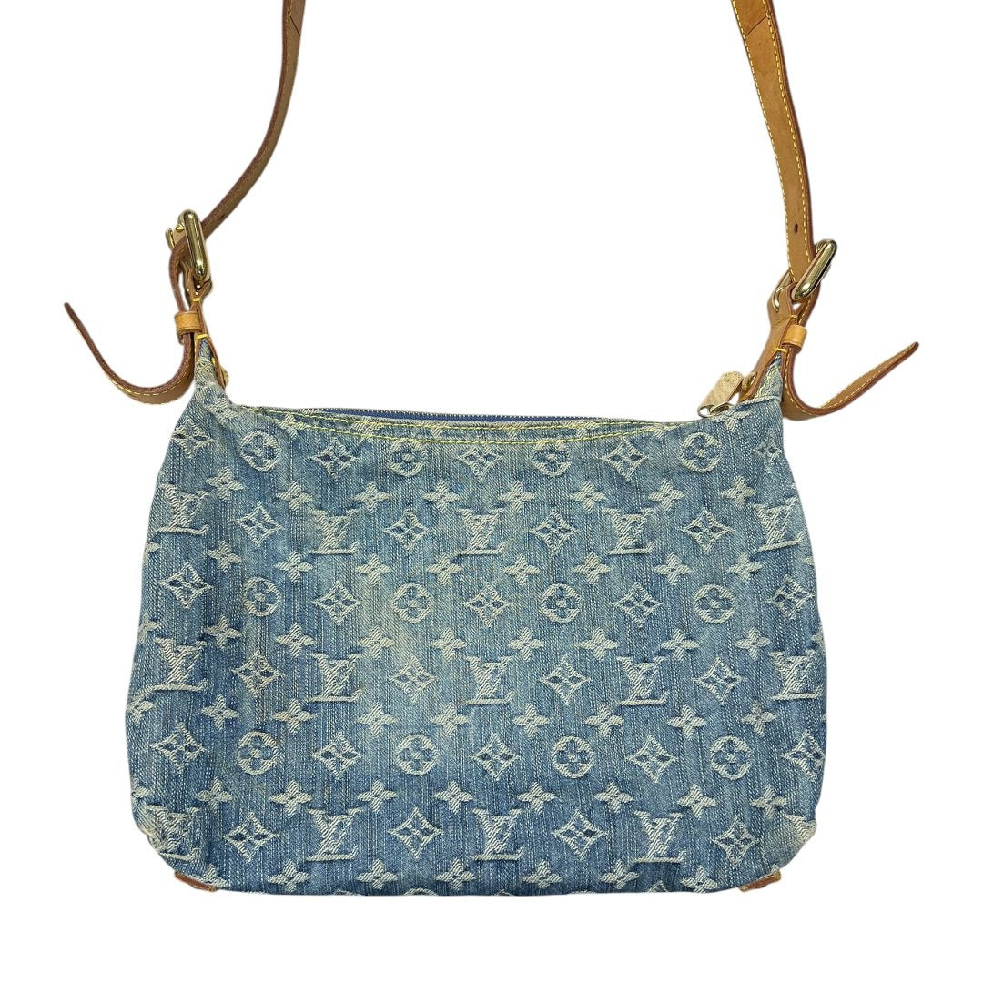 LOUIS VUITTON Monogram Denim Monogram Denim Daily Bag Shoulder Bag Blue, Tan, Yellow Gold Hardware LO2369
