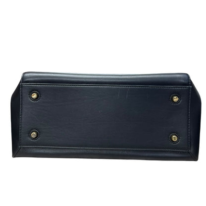CELINE Calfskin Cabas Phantom Tote Bag Black Gold Hardware Ce261