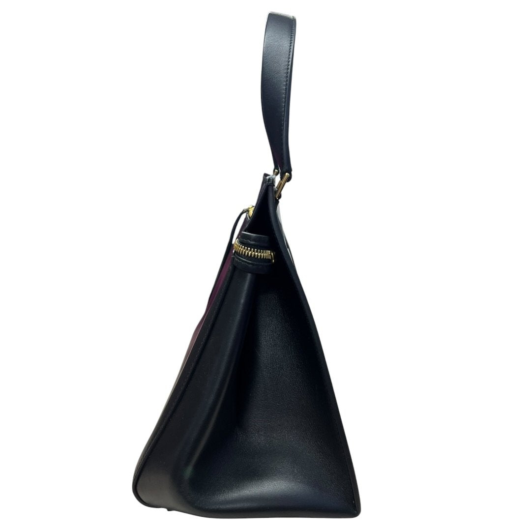 CELINE Calfskin Cabas Phantom Tote Bag Black Gold Hardware Ce261