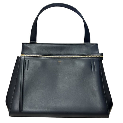 CELINE Calfskin Cabas Phantom Tote Bag Black Gold Hardware Ce261