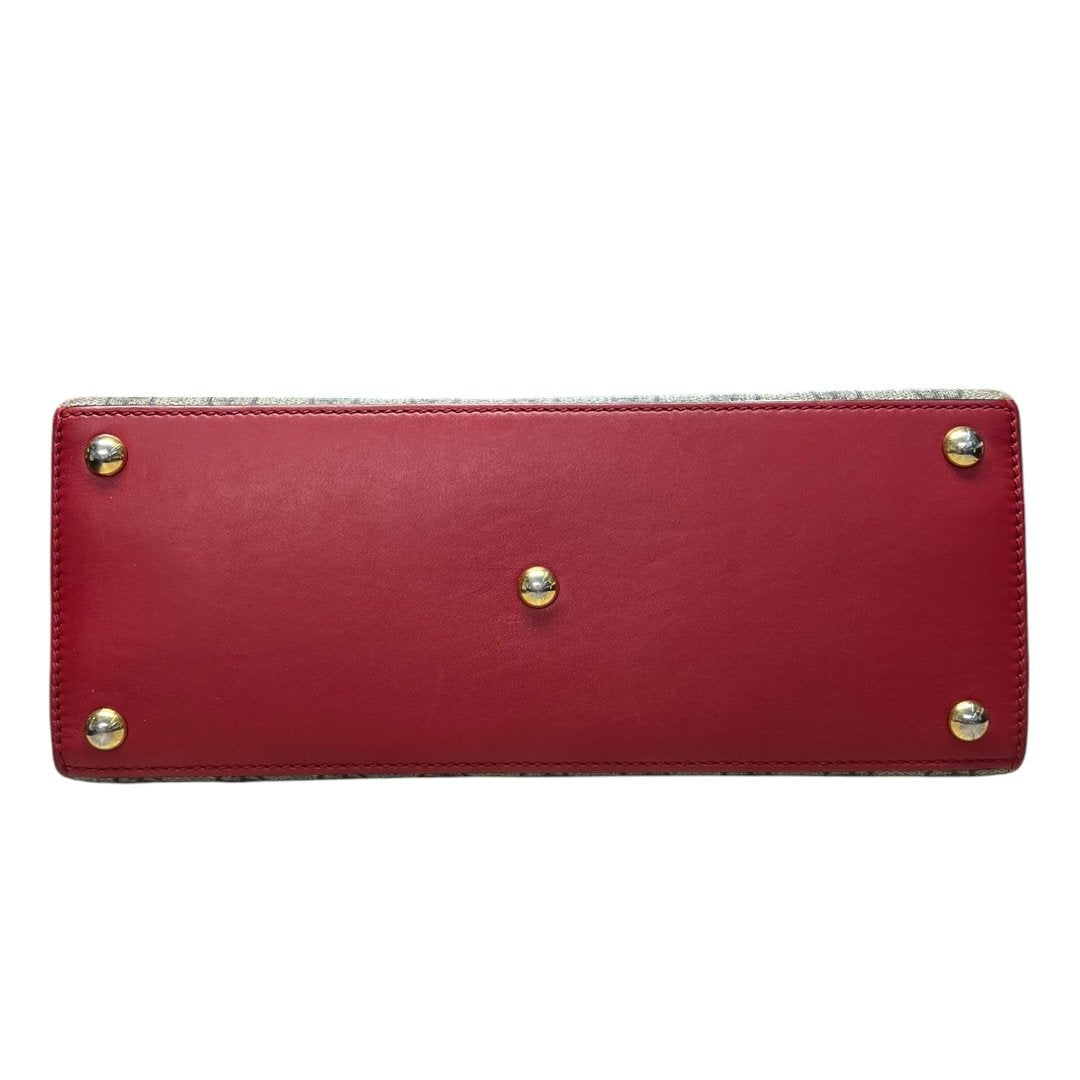 GUCCI GG Supreme Canvas & Leather Padlock Top Handle Bag Handbag Beige, Red, Fuchsia Gold Hardware Gu640