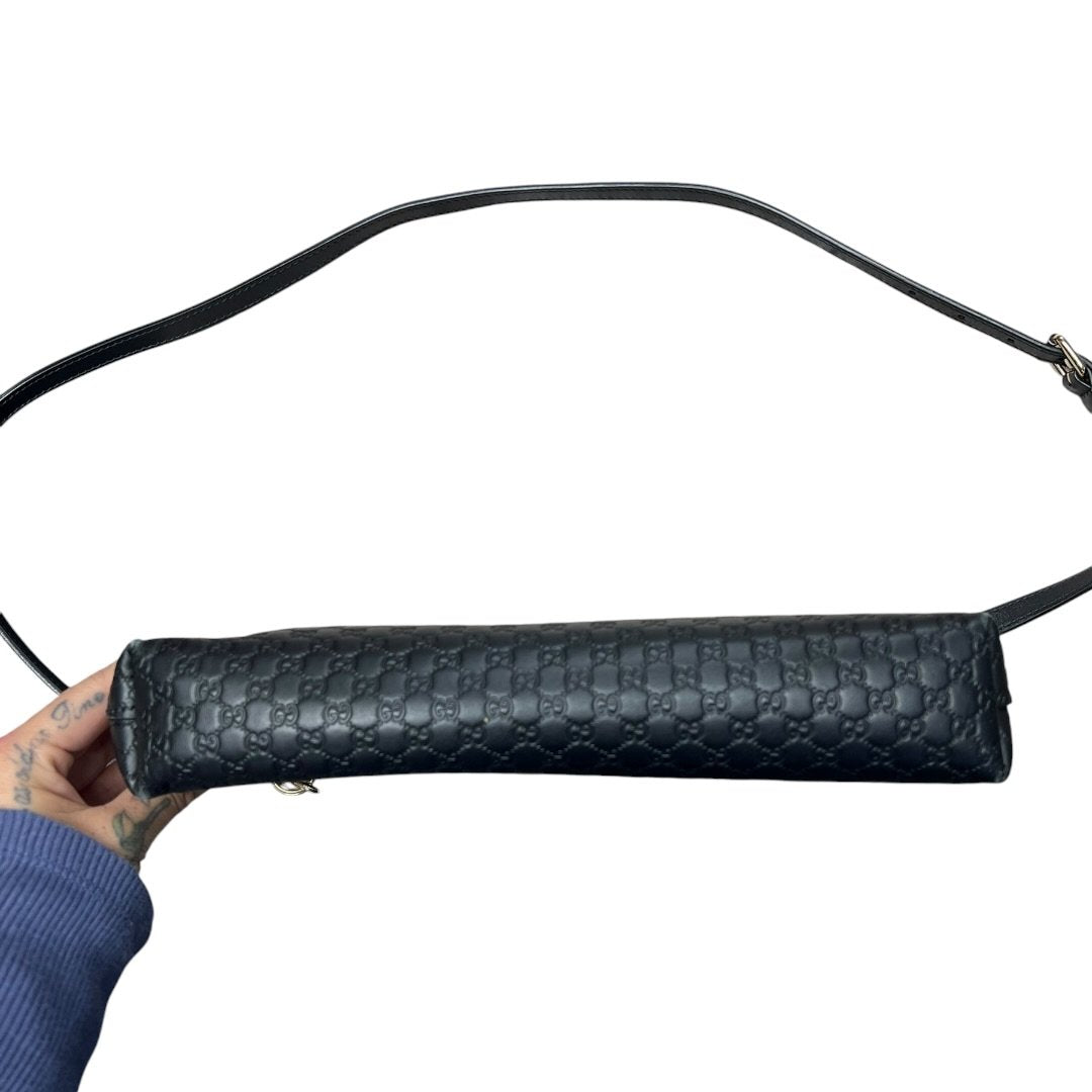 GUCCI Microguccissima Microguccissima Shoulder Bag Shoulder Bag Black Gold Hardware Gu649