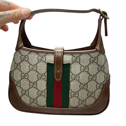 GUCCI GG Supreme Canvas Jackie 1961 Mini Hobo Bag Shoulder Bag Beige, Brown, Green, Red Gold Hardware Gu644