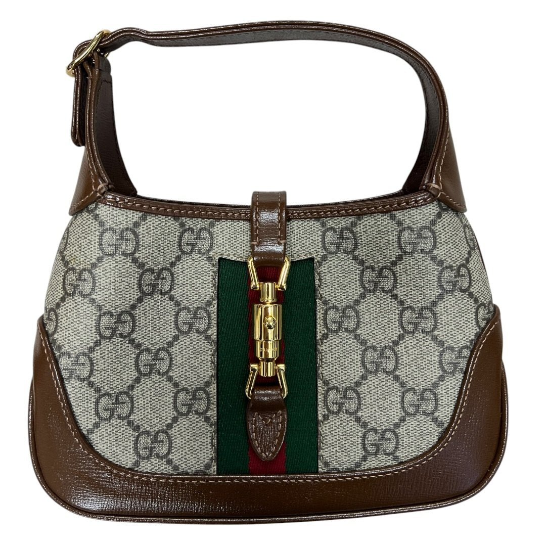 GUCCI GG Supreme Canvas Jackie 1961 Mini Hobo Bag Shoulder Bag Beige, Brown, Green, Red Gold Hardware Gu644
