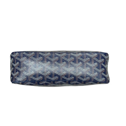 GOYARD Goyardine Canvas Camera Bag Crossbody Bag Navy Blue Silver Hardware G022