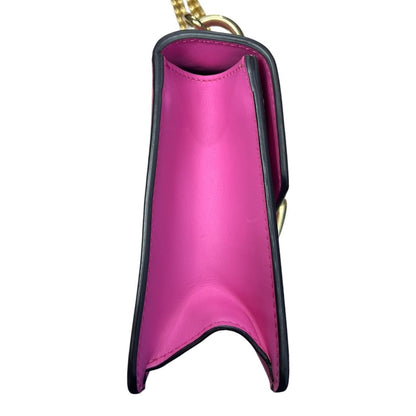 GUCCI Leather Sylvie 1969 Mini Shoulder Bag Shoulder Bag Pink, Green, Red Gold Hardware Gu641
